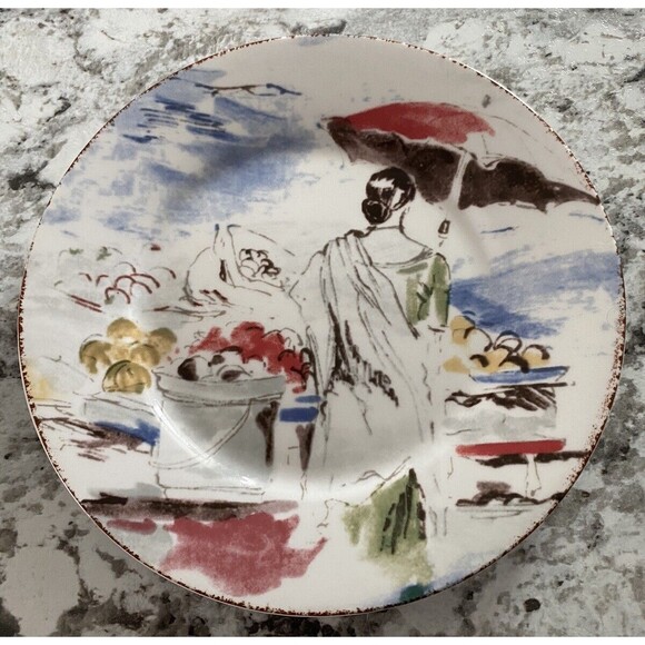 PIER 1 ONE Destination Set of 4 Porcelain Luncheon Salad Dessert 7.5" Plates - Picture 3 of 6